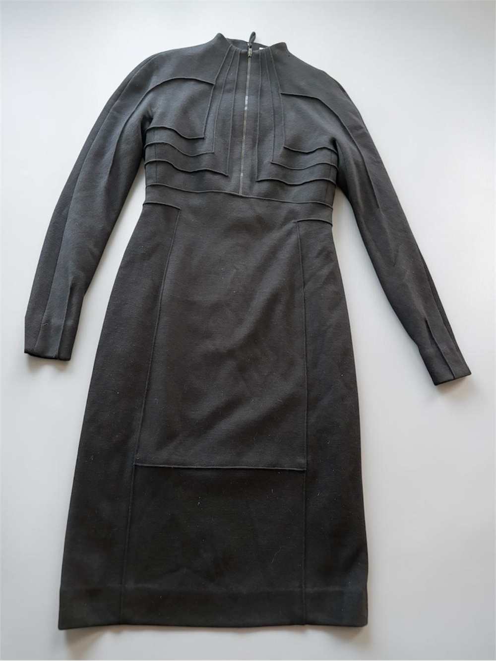 Carlisle Black Wool Sheath Corporate Dress